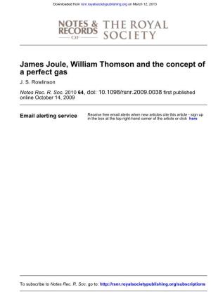 A Perfect Gas James Joule, William Thomson and the Concept Of