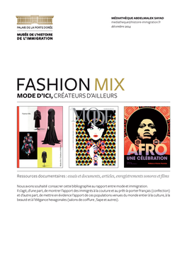 Fashion Mix Mode D’Ici, Créateurs D’Ailleurs