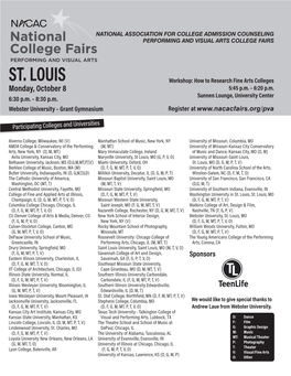 ST. LOUIS Workshop: How to Research Fine Arts Colleges Monday, October 8 5:45 P.M
