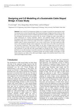 Designing and 3-D Modelling of a Sustainable Cable Stayed Bridge-A Case Study