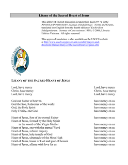 Litany of the Sacred Heart of Jesus