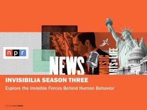 INVISIBILIA SEASON THREE Explore the Invisible Forces Behind Human Behavior 2 INVISIBILIA: a LOOK at WHAT SHAPES US