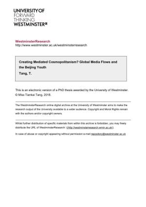 Global Media Flows and the Beijing Youth Tang, T