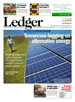 Tennessee Lagging on Alternative Energy