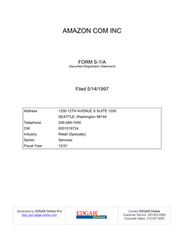 Amazon Com Inc