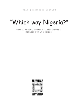 “Which Way Nigeria?”