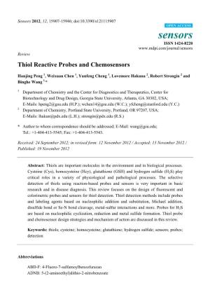 Thiol Reactive Probes and Chemosensors