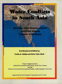 Water Conflicts in South Asia : Managing Water Resource Disputes Within and Between Countries of the Region