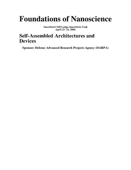 Foundations of Nanoscience