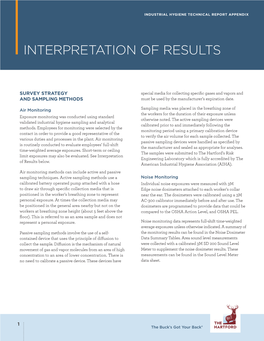 Industrial Hygiene Technical Report Appendix