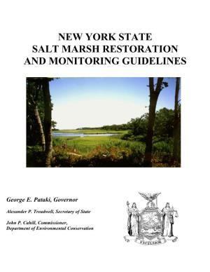 New York State Salt Marsh Restoration and Monitoring Guidelines