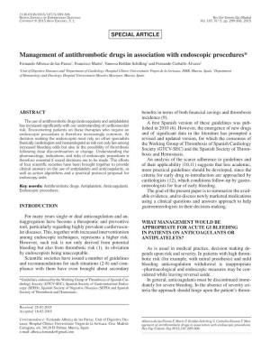 Management of Antithrombotic Drugs in Association with Endoscopic