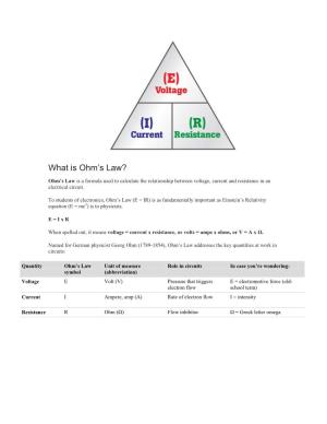 What Is Ohm's Law?