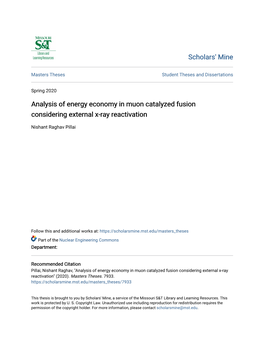 Analysis of Energy Economy in Muon Catalyzed Fusion Considering External X-Ray Reactivation
