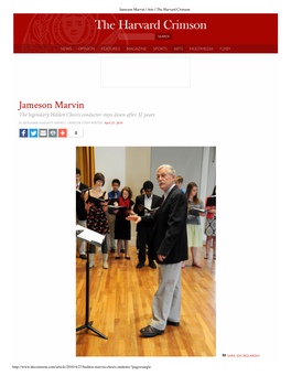 Jameson Marvin | Arts | the Harvard Crimson