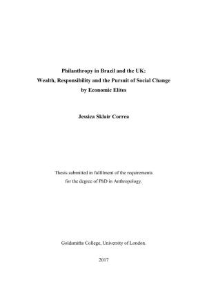 Philanthropy in Brazil and the UK: Wealth, Responsibility and the Pursuit of Social Change by Economic Elites