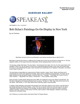 Bob Dylan's Paintings Go on Display in New York
