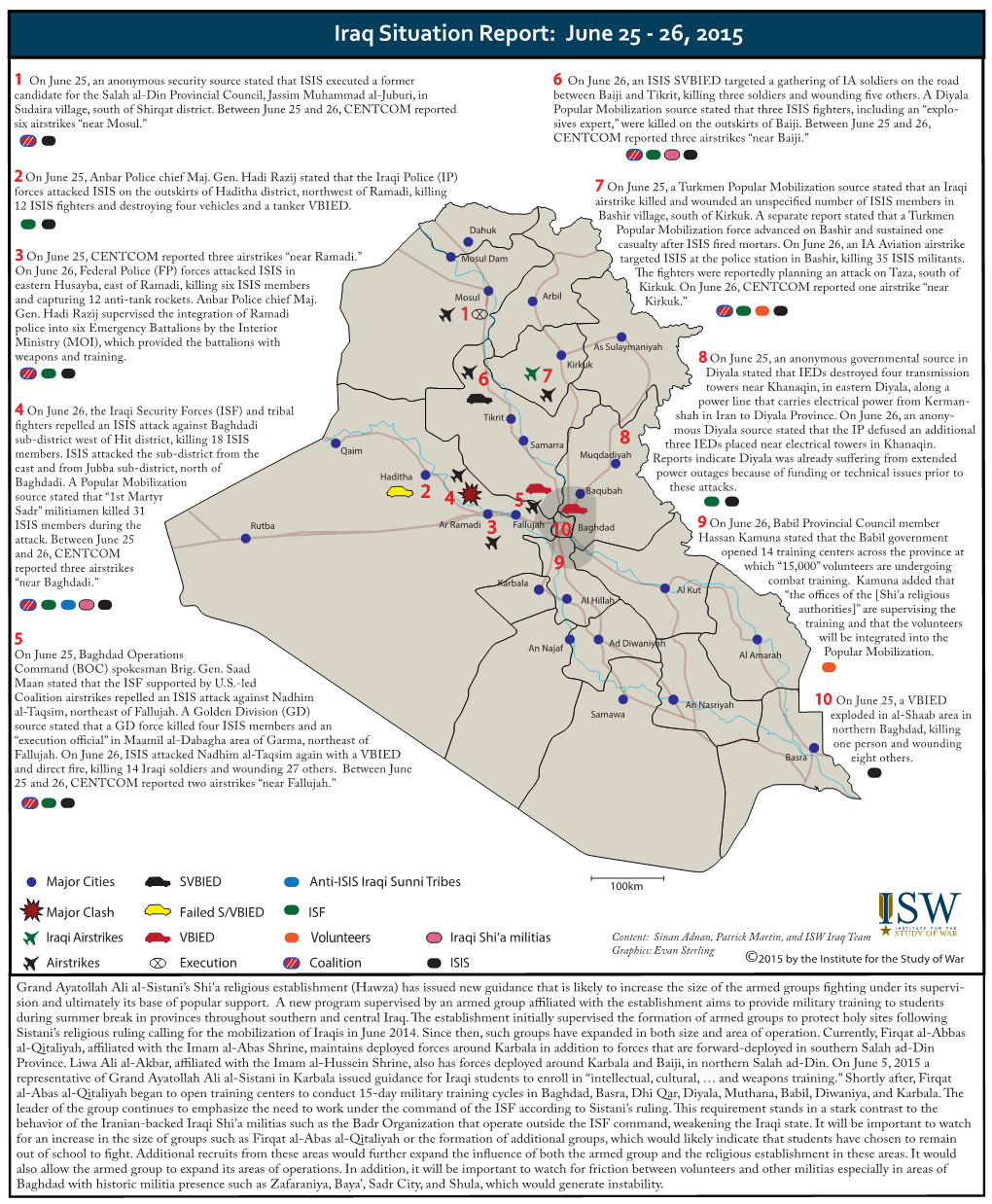 Iraq Situation Report: June 25 - 26, 2015