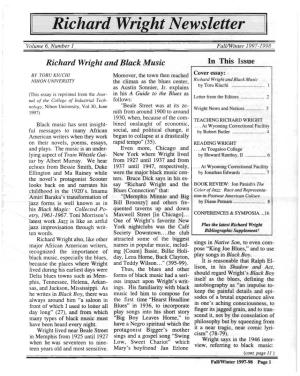 Richard Wright Newsletter II