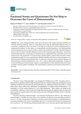Fractional Norms and Quasinorms Do Not Help to Overcome the Curse of Dimensionality