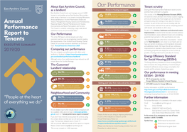 Annual Performance Report to Tenants