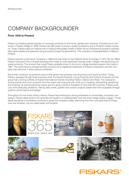 Company Backgrounder