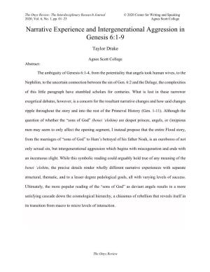 Narrative Experience and Intergenerational Aggression in Genesis 6:1-9