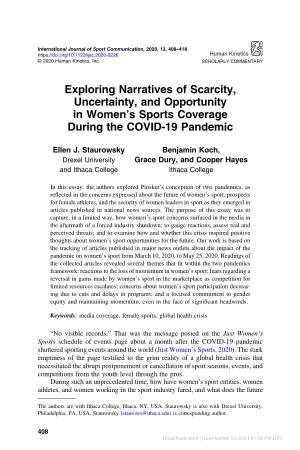 Exploring Narratives of Scarcity, Uncertainty, and Opportunity in Women’S Sports Coverage During the COVID-19 Pandemic