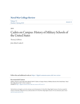 Cadets on Campus: History of Military Schools of the United States Thomas J