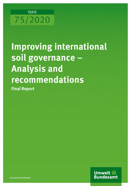 Improving International Soil Governance – Analysis and Recommendations Final Report