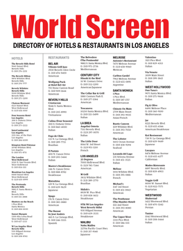 Restaurant & Hotel Directory