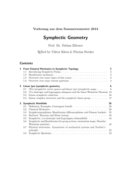 Symplectic Geometry