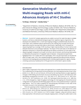 Generative Modeling of Multi-Mapping Reads with Mhi-C