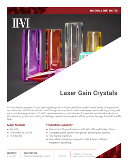 Laser Gain Crystals