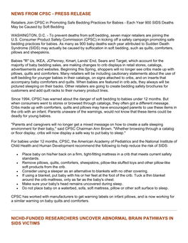 News from Cpsc - Press Release