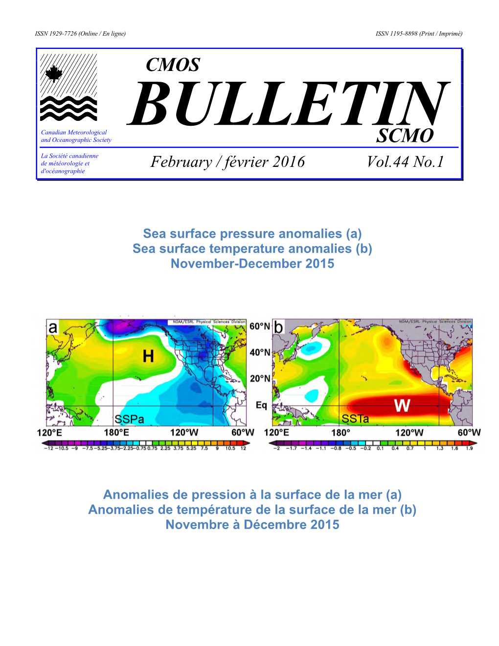 CMOS Bulletin SCMO Volume 44 No. 1 February 2016