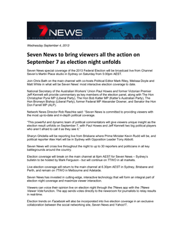 Seven News Election Coverage