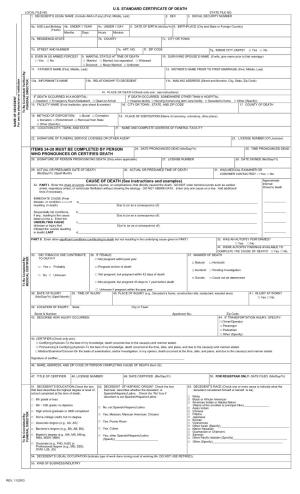 U.S. Standard Certificate of Death -- Rev. 11/2003