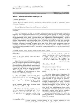 ORIGINAL ARTICLE Iranian Literature Situation in the Qajar