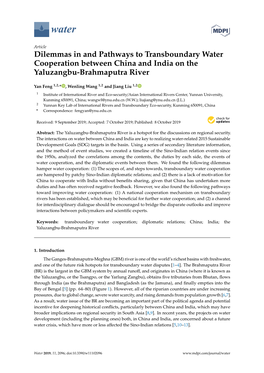 Dilemmas in and Pathways to Transboundary Water Cooperation Between China and India on the Yaluzangbu-Brahmaputra River