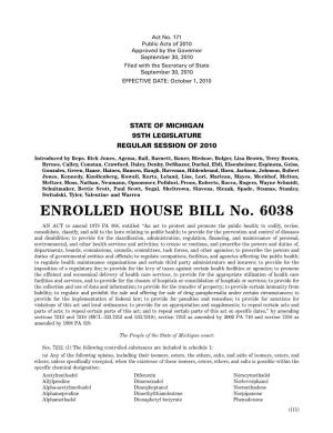 ENROLLED HOUSE BILL No. 6038