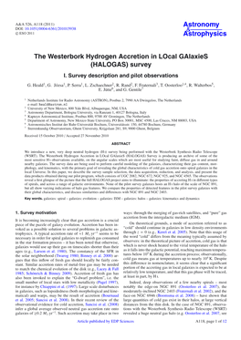 The Westerbork Hydrogen Accretion in Local Galaxies \(HALOGAS\)