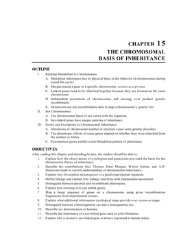 Chapter 15 the Chromosomal Basis of Inheritance