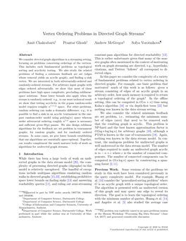 Vertex Ordering Problems in Directed Graph Streams∗