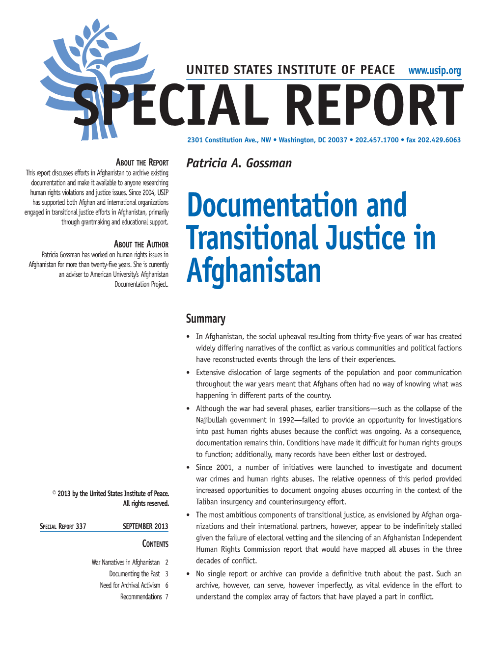 Documentation and Transitional Justice in Afghanistan