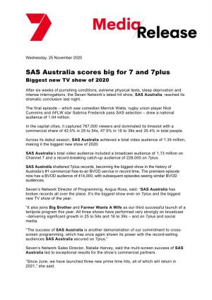 SAS Australia Scores Big for 7 and 7Plus Biggest New TV Show of 2020
