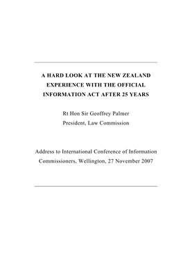 Palmer Speech on Official Information Act.Pdf