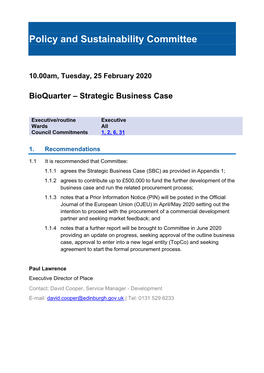 Bioquarter – Strategic Business Case