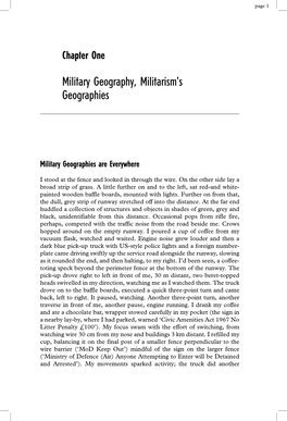 Military Geography, Militarism's Geographies