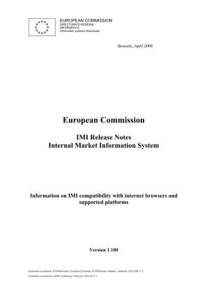 IMI Release Notes Internal Market Information System
